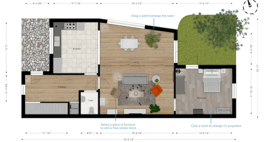 Skjermbilde av floorplanner plantegning tegneprogram