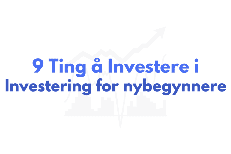 Investering for nybegynnere- fremhevet bilde med tekst og illustrasjon
