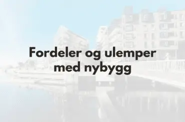 Bilde av nybygg i oslo og tekst "Fordeler og ulemper med nybygg"