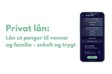 Privat lån - App fremhevet bilde med tekst og skjermbilde i iphone mockup