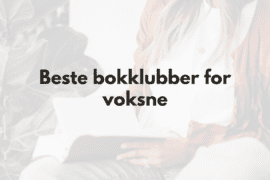 person som leser bok og tekst "Beste bokklubber for voksne"