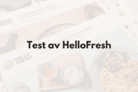 HelloFresh Norge: Test med våre erfaringer etter 6 uker Hellofresh test og erfaringer - Fremhevet bilde av menyer med tekst