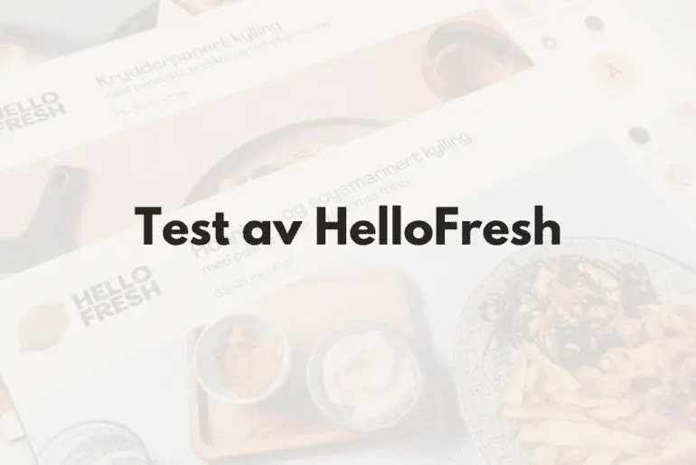 Hellofresh test og erfaringer - Fremhevet bilde av menyer med tekst