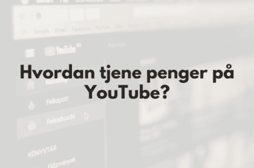 Bilde med Mac datamaskin i bakgrunnen som viser Youtube, med tekst "hvordan tjene penger på youtube"