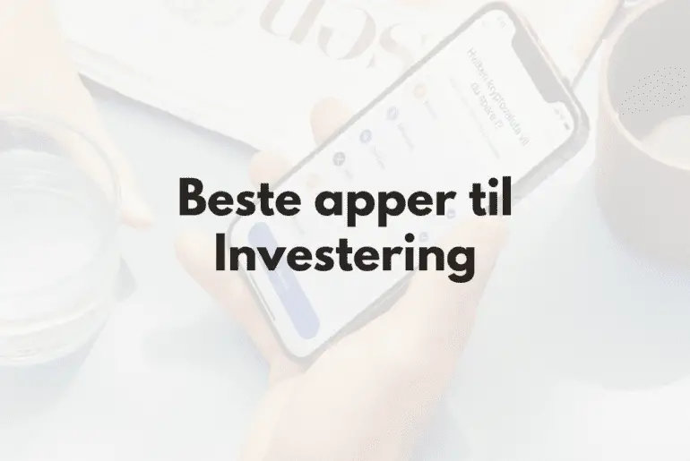 Bilde av iphone med investerings-app og tekst "beste apper til investering"