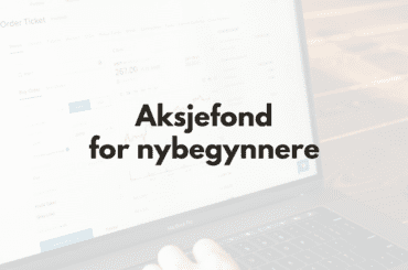 aksjefond for nybegynnere - fremhevet bilde med tekst og bilde av person som investerer