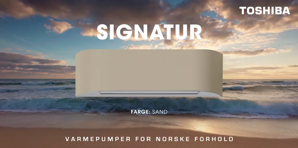 Toshiba Signatur varmepumpe i farge sand